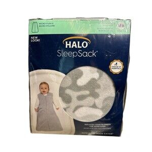Halo SleepSack Micro-Fleece Medium Sand & Stone 6-12 Mths Safety Back Is Best